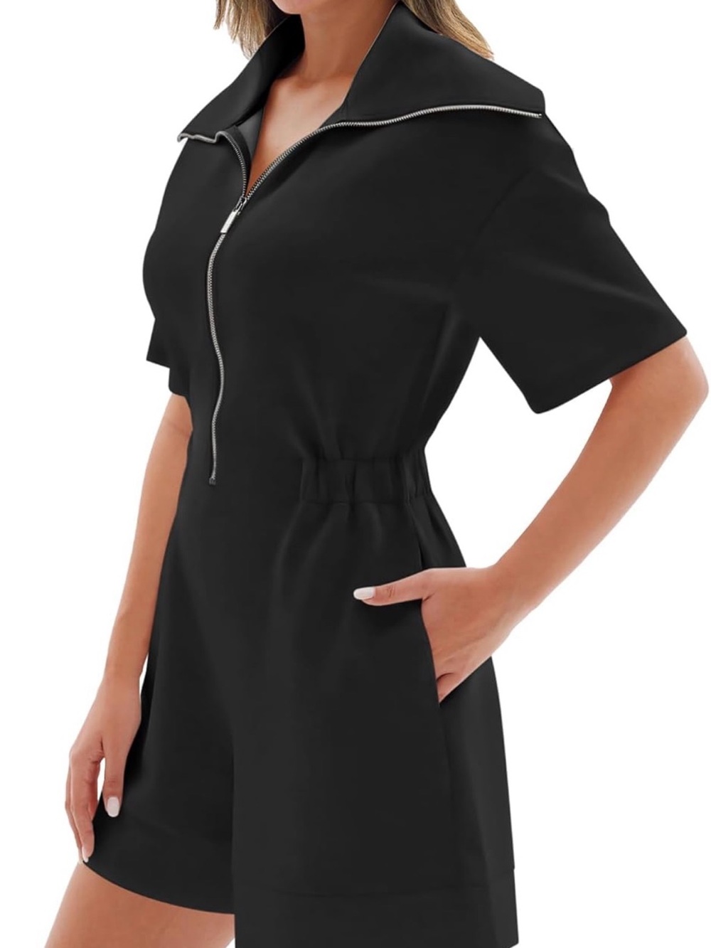Set of 2 Women's Black and peach shorts Rompers